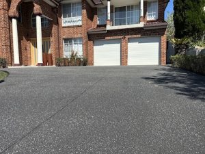 after repainting stenciled concrete driveway Western Sydney